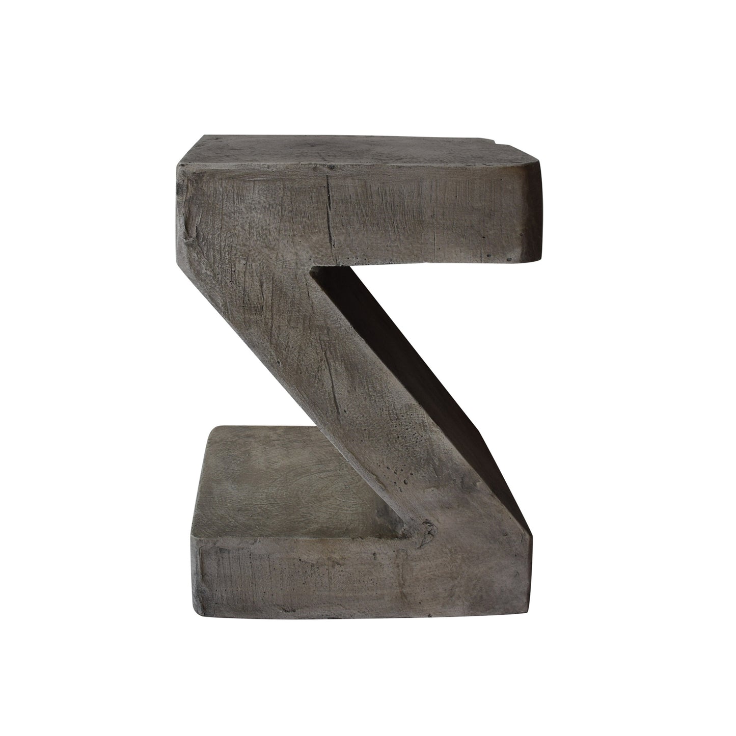 Ligia Modern Z-Shaped Lightweight Concrete Accent Side Table