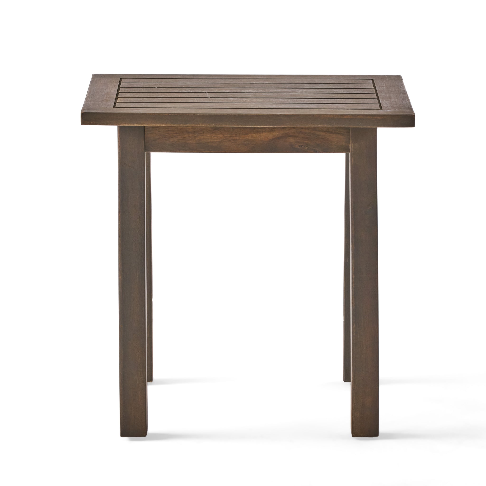 Sadie Outdoor Acacia Wood Accent Table, Gray Finish GDFStudio