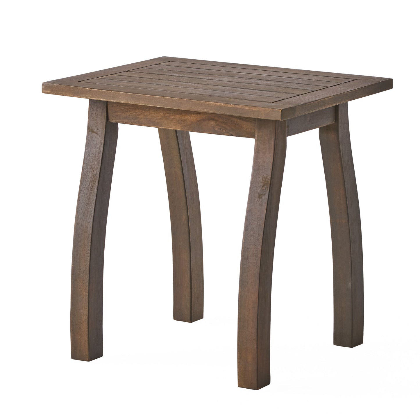 Sadie Outdoor Acacia Wood Accent Table, Gray Finish
