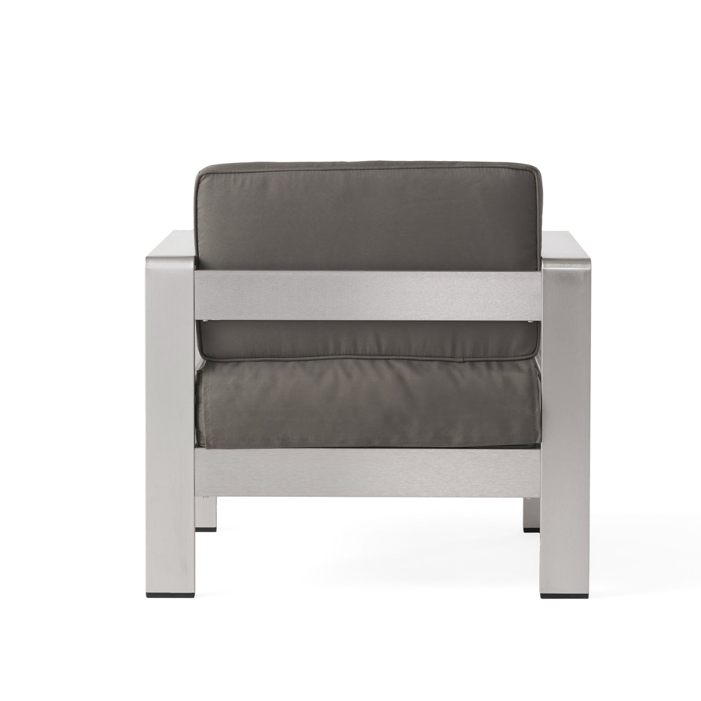 Emily Coral Outdoor Aluminum 2-Seater Club Chair Chat Set with Ottomans and Side Table