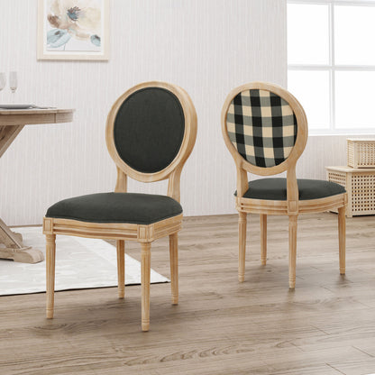 Reed Upholstered French Design Dining Chairs