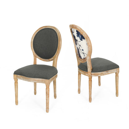 Reed Upholstered French Design Dining Chairs