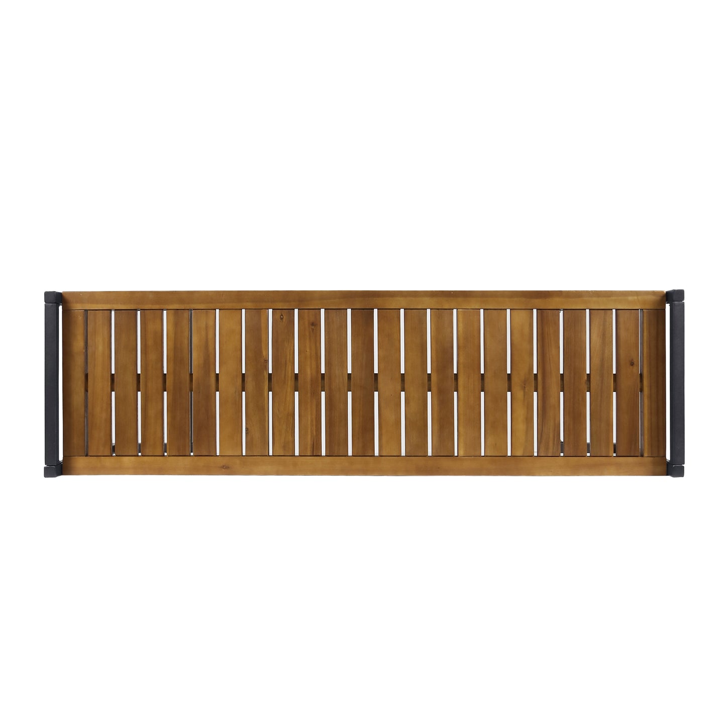 Noel Outdoor Industrial Acacia Wood and Iron Bench