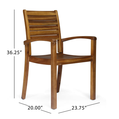 Watts Outdoor Acacia Wood Dining Chairs (set of 2)