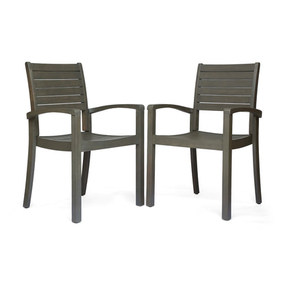 Watts Outdoor Acacia Wood Dining Chairs (set of 2)