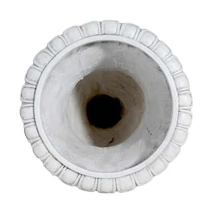 Alder Outdoor Magnesium Oxide Garden Urn Planter, Antique White