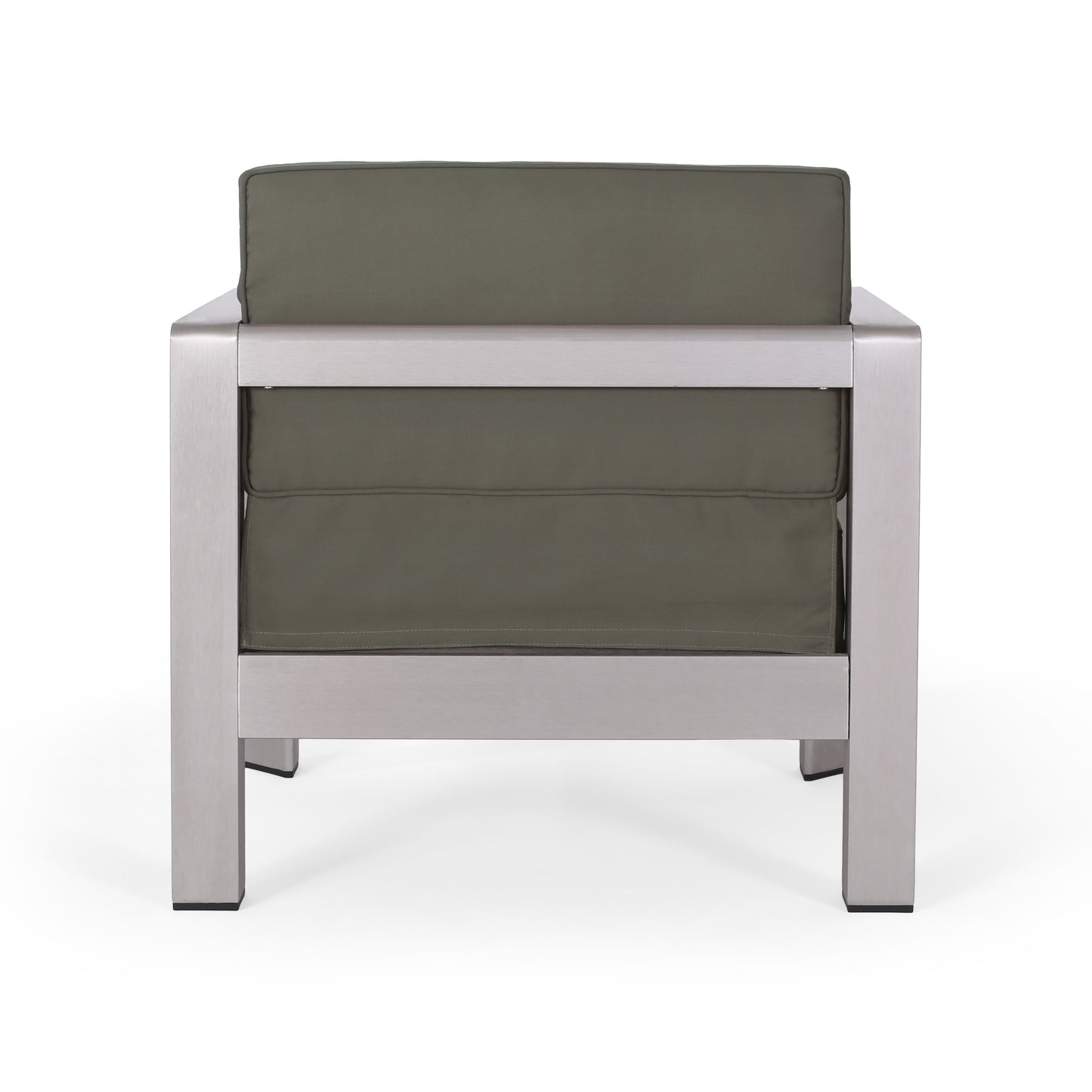 Kenny Outdoor 4-Seater Aluminum Chat Set with Fire Pit and Tank Holder