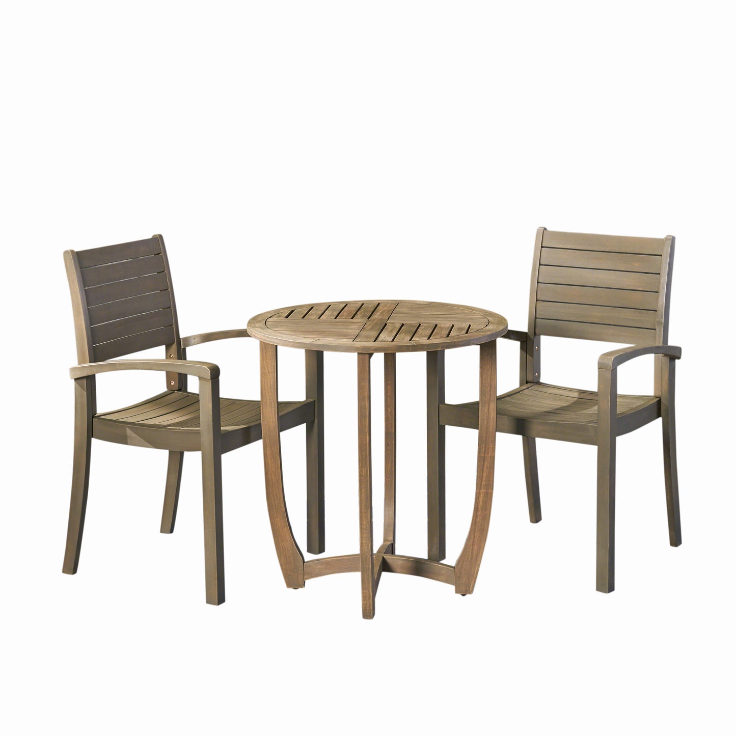 Cathy Outdoor 2-Seater Acacia Wood Bistro Set
