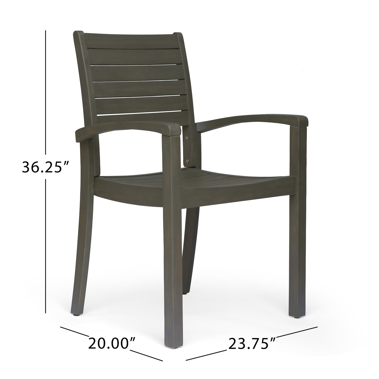 Bauer Outdoor 6-Seater Rectangular Acacia Wood Dining Set