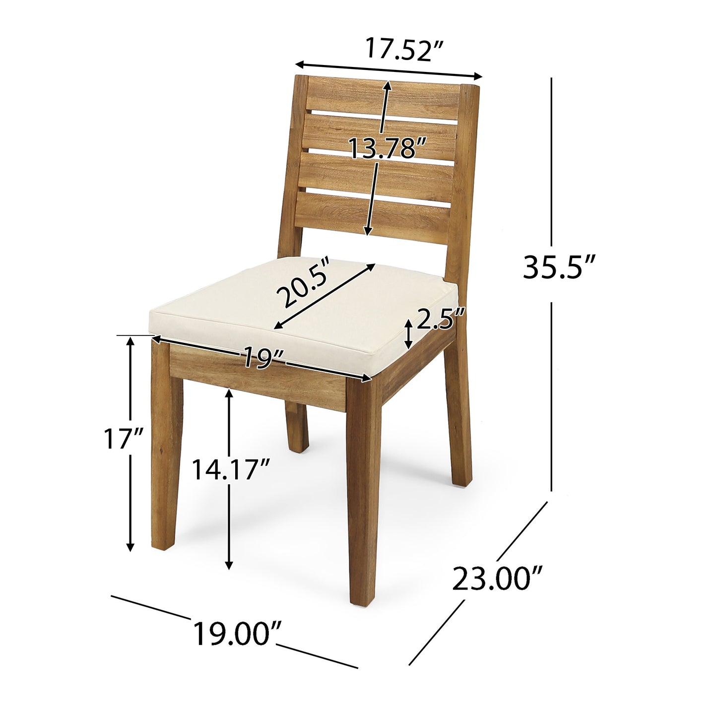 Maddox Outdoor 6-Seater Acacia Wood Expandable Dining Set