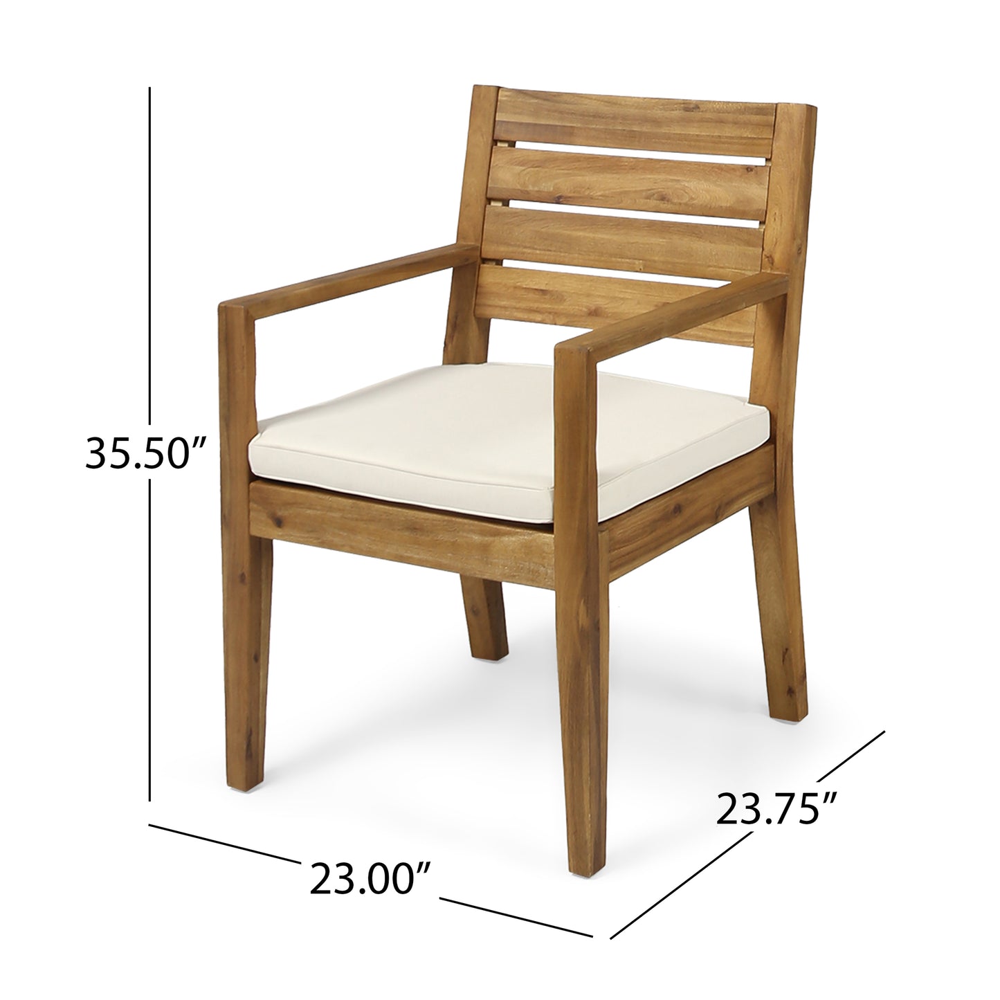 Maddox Outdoor 6-Seater Acacia Wood Expandable Dining Set