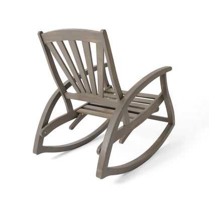 Lee Outdoor Rustic Acacia Wood Recliner Rocking Chairs (Set of 2)