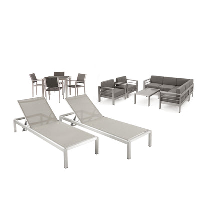 Cherie Outdoor Estate Collection Patio Set with Wicker Top Dining Table