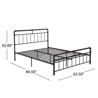 Sally Queen-Size Iron Bed Frame, Minimal, Industrial – GDFStudio