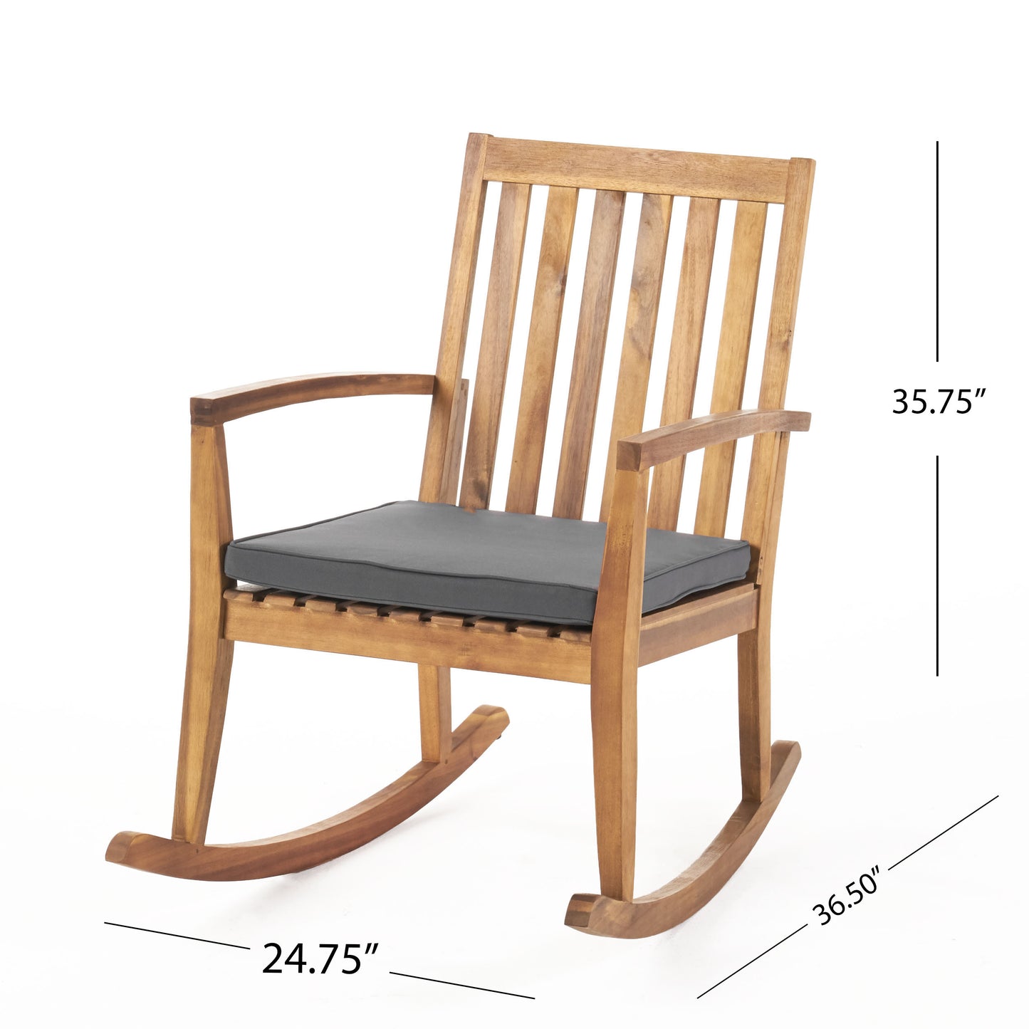 Yvonne Outdoor Acacia Wood Rocking Chair Chat Set