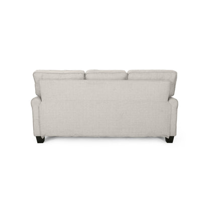 Bridget Contemporary Scrolled Arm Upholstered Fabric Sofa with Tonal Piping