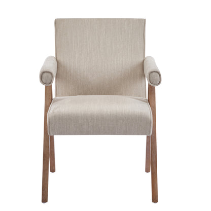 Soliner Indoor Fabric Solid Wood Dining Chair,Set of 2