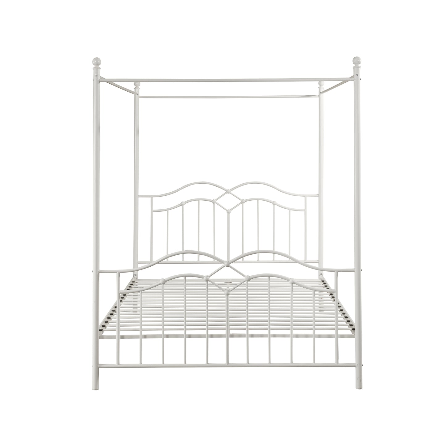 Simona Traditional Iron Canopy Queen Bed Frame