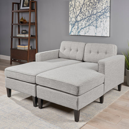 Grace Contemporary Fabric Chaise Daybed with Button Accents