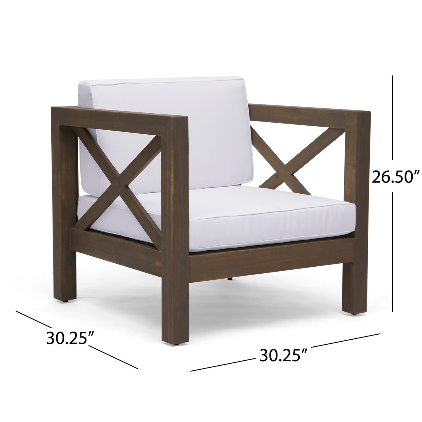 Morgan Outdoor 4 Seater Acacia Wood Loveseat Chat Set