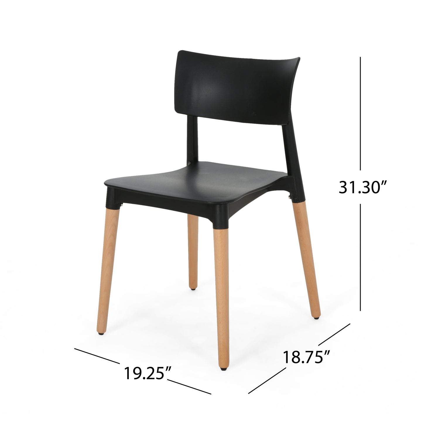 Isabel Modern Dining Chair with Beech Wood Legs (Set of 2)