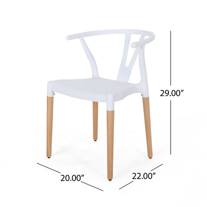 Victoria Modern Dining Chair with Beech Wood Legs (Set of 2)