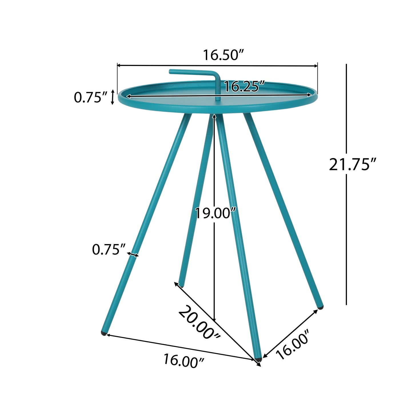 Joyce Outdoor Modern 16.5" Side Table with Steel Legs