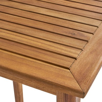 Teresa Outdoor Minimalist Acacia Wood Rectangle Bar Table