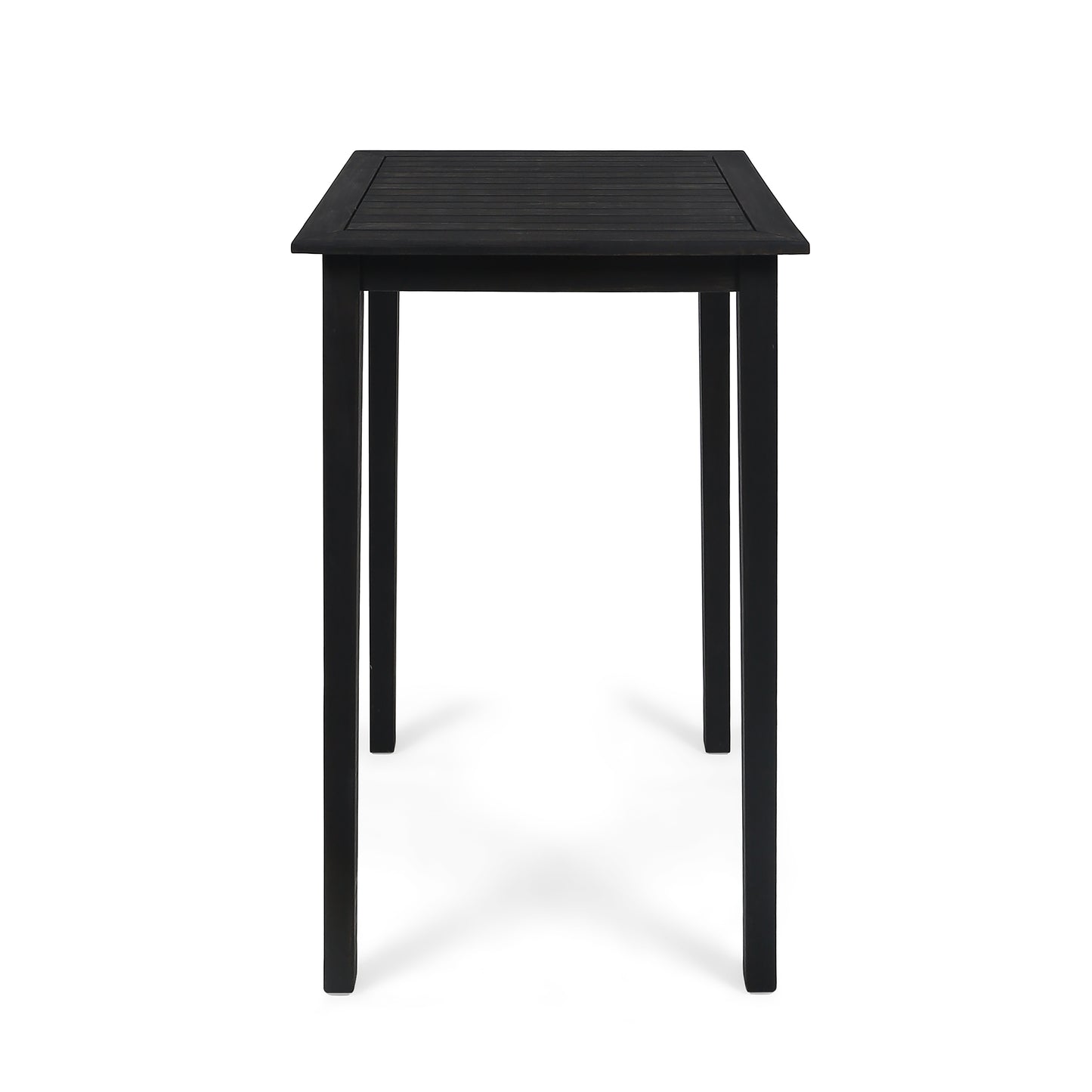 Teresa Outdoor Minimalist Acacia Wood Square Bar Table