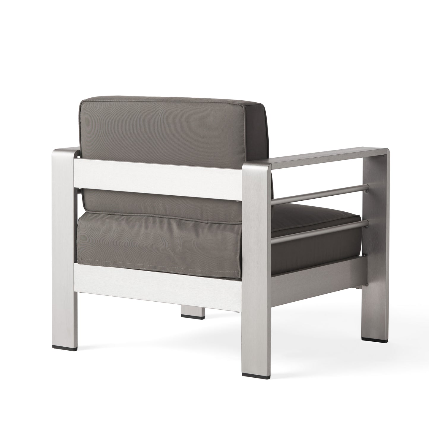 Snowy Coral Outdoor 4 Seater Aluminum Chat Set with 2 Side Table