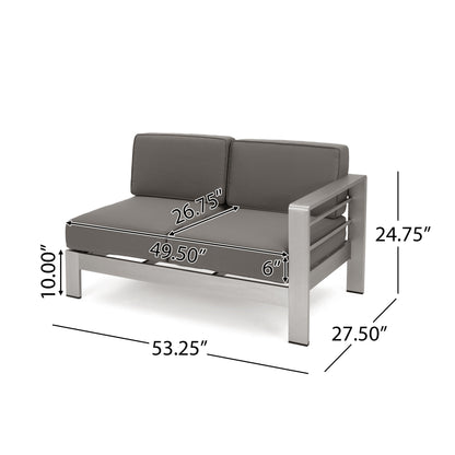 Scalett Outdoor 5 Seater Aluminum Chat Set with Fire Pit