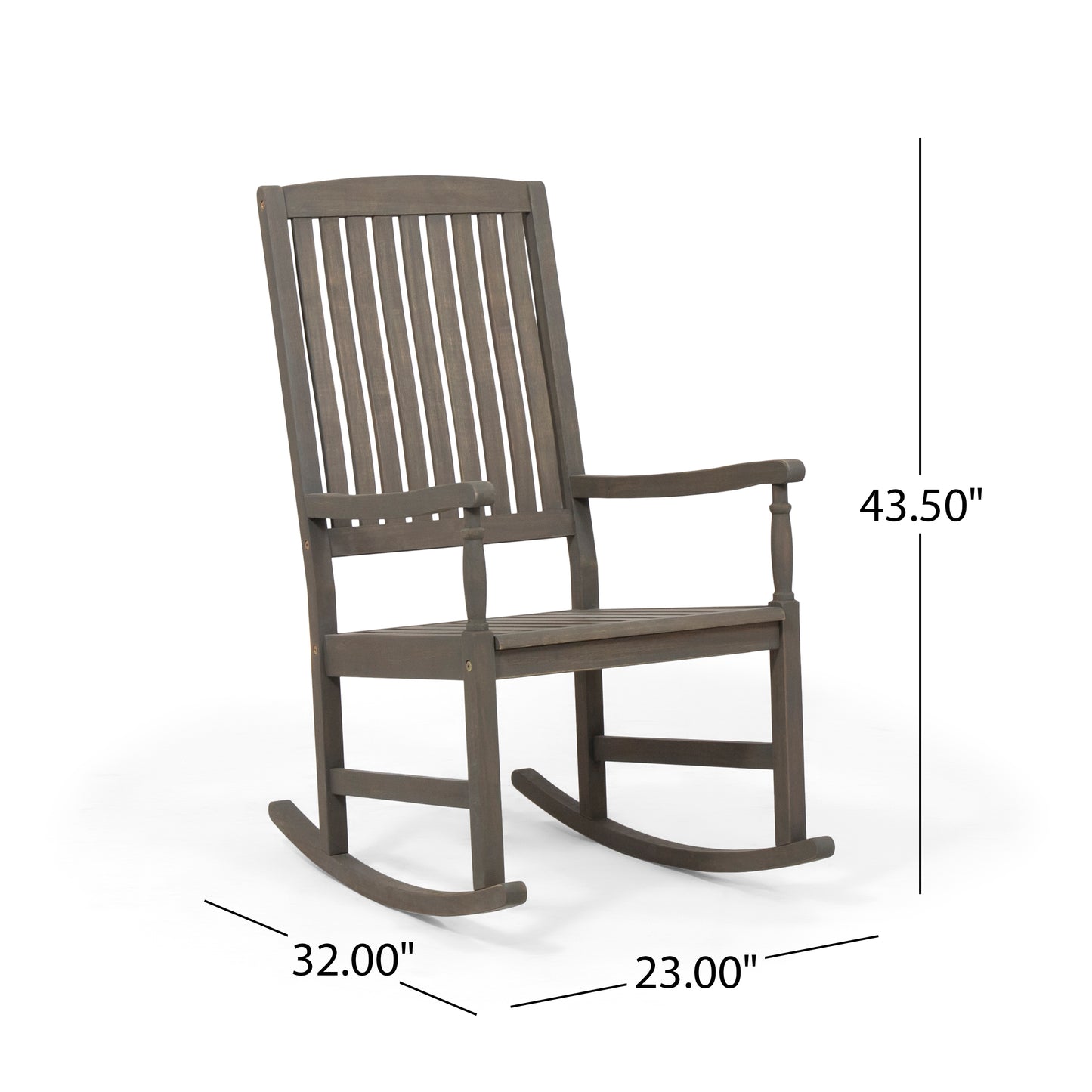 Tobey Outdoor Acacia Wood Rocking Chair and Side Table Set