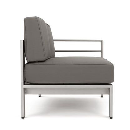 Freda Outdoor 11 Seater Aluminum U-Shaped Sofa Sectional and Ottoman Set