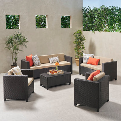 Venice Outdoor 7 Seater Sofa Chat Set with Cushions