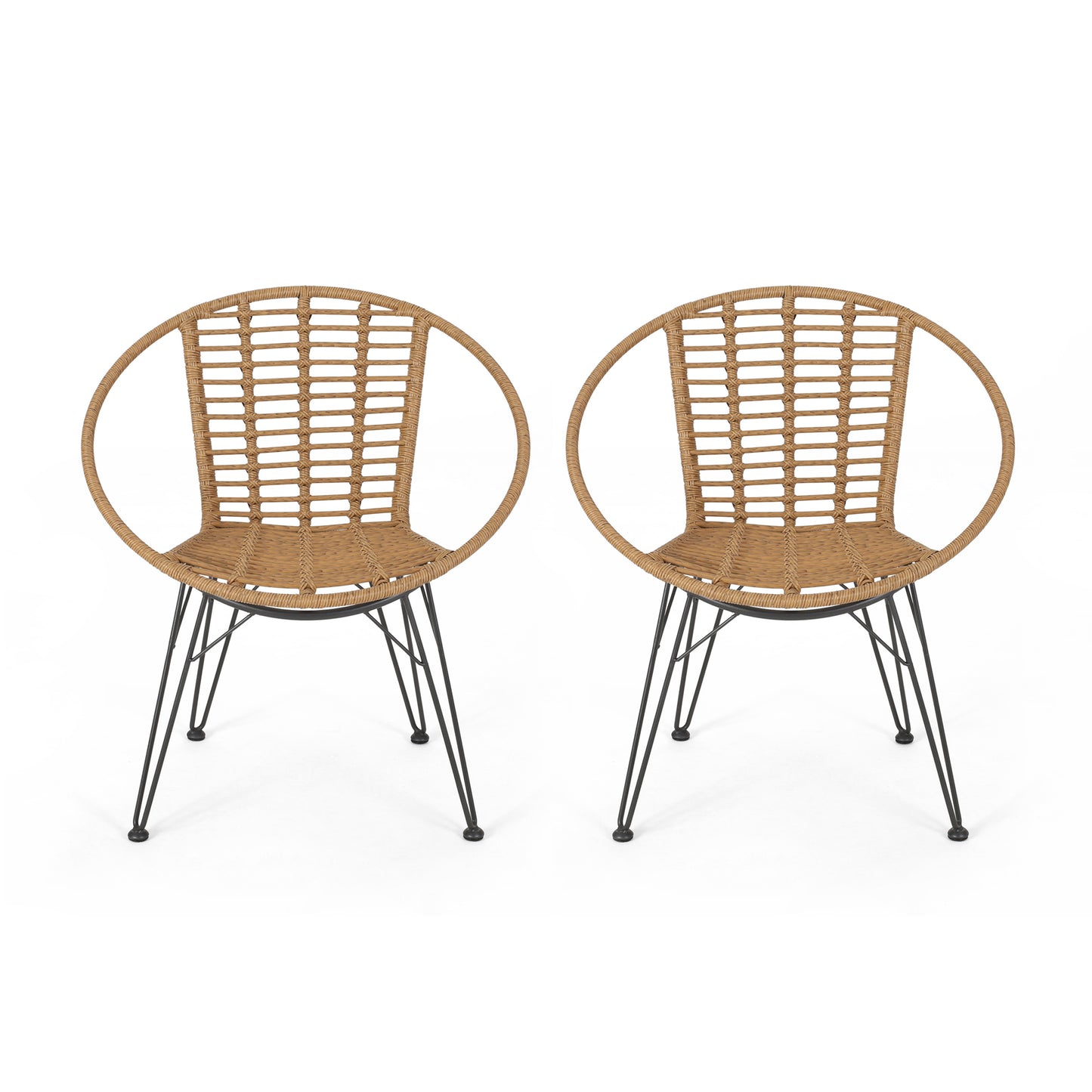 Winnie Outdoor Wicker Dining Chairs (Set of 2)