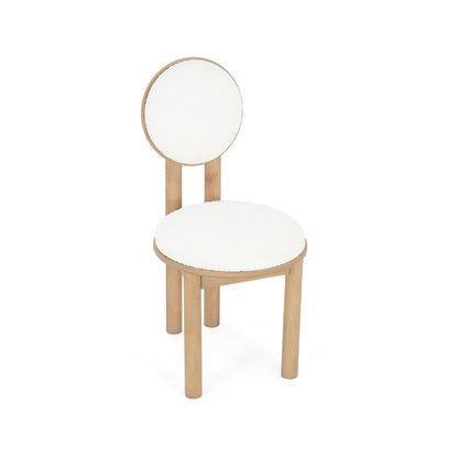 Ardene Polyester Beige Fabric Dining Chair with wooden frame (Set of 2)