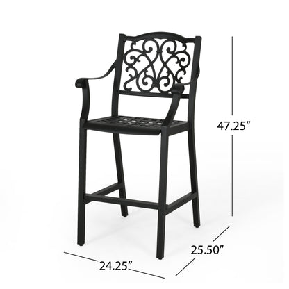 Prescott Outdoor Barstool with Cushion (Set of 4)