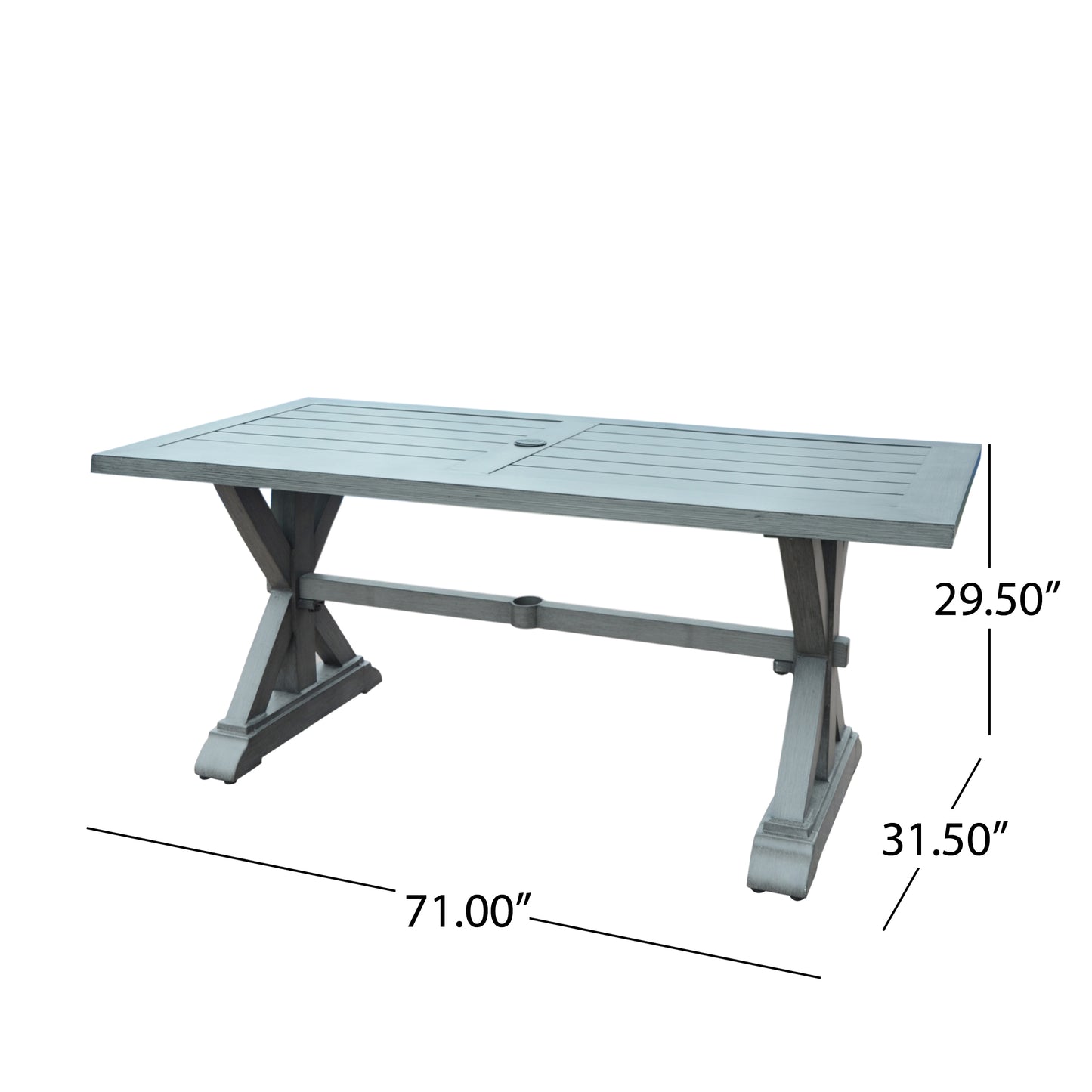 William Modern Outdoor Aluminum Dining Table