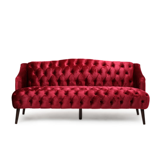 Kayleigh Modern Glam Tufted Velvet 3 Seater Sofa