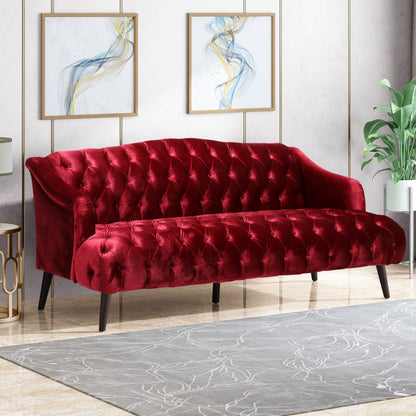 Kayleigh Modern Glam Tufted Velvet 3 Seater Sofa