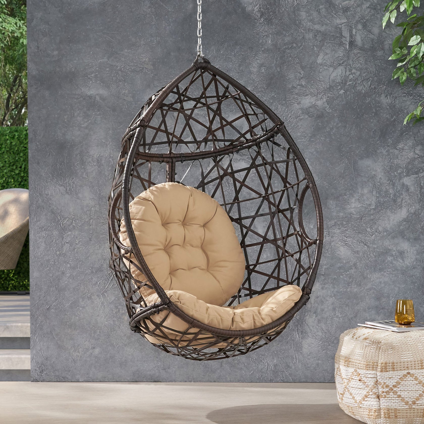Berkley Indoor/Outdoor Wicker Hanging Egg / Teardrop Chair (Stand Not