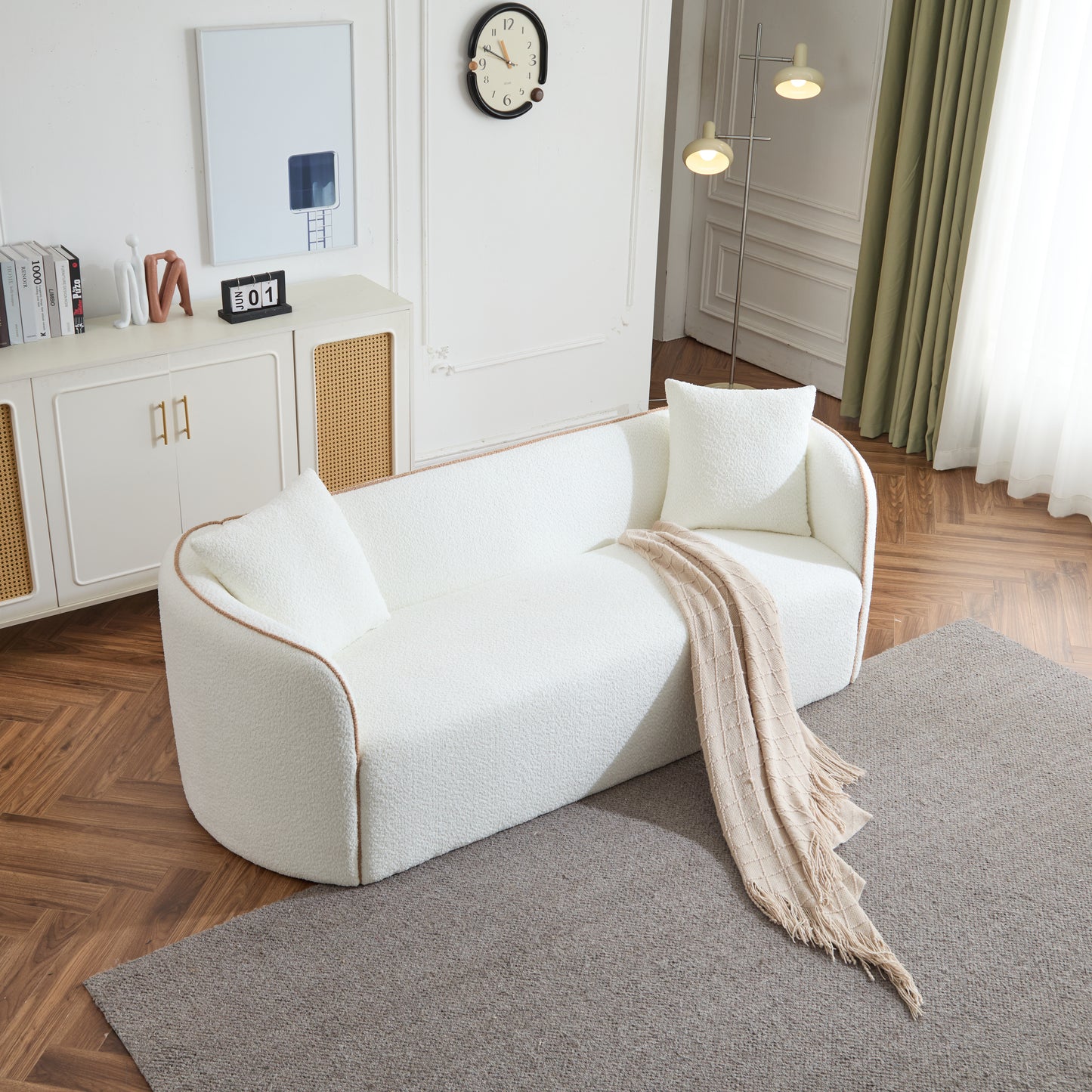 Coralna 82" Curved Sofa,3-Seater,Living Rooms,Bedrooms,Apartment Office