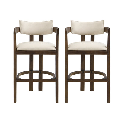 Thorn 30" Wooden Frame and Upholstered barstool with arm and back,Set of 2