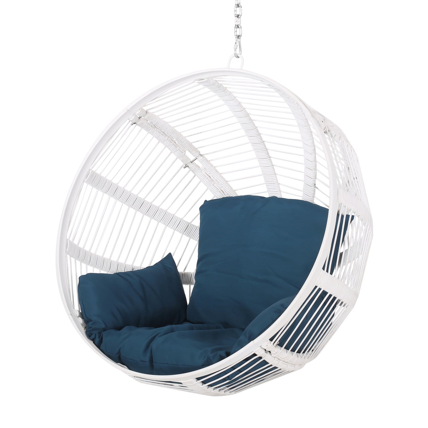 Ansonia Outdoor Rope Weave Hanging Chair with Stand