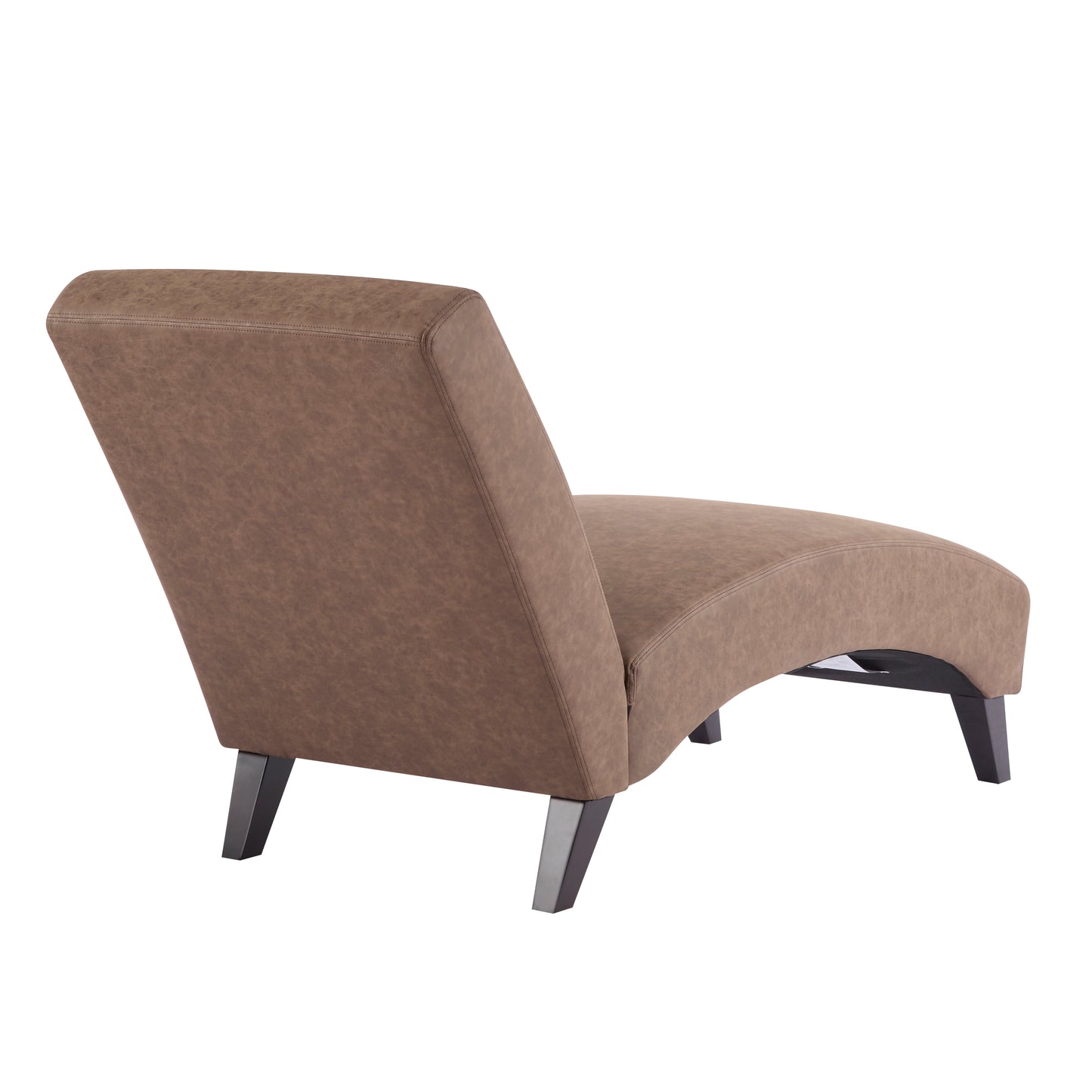 Finlal Modern PU Leather Chaise Lounge, Ergonomic Curved Indoor Lounger