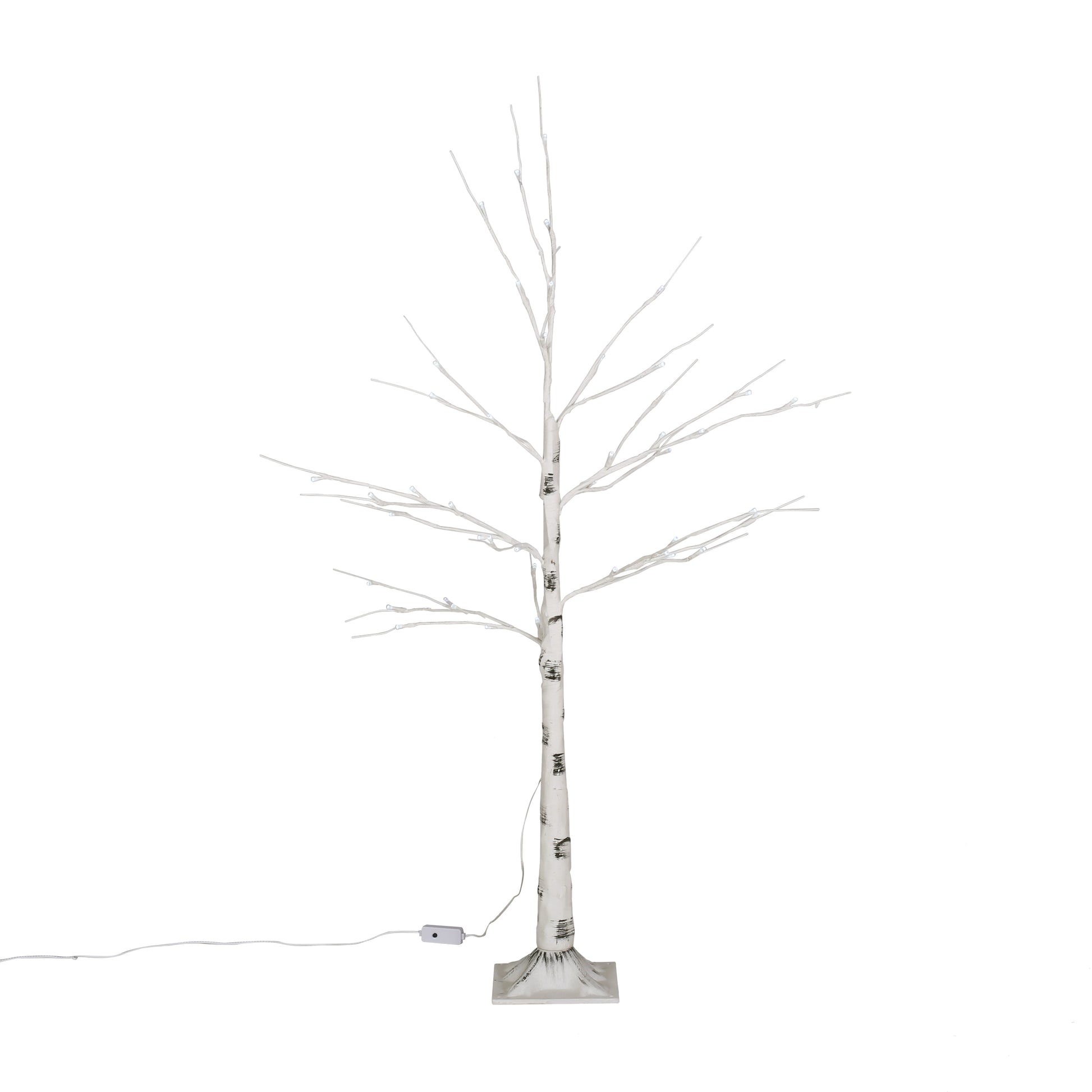 Berwick 4-Foot Pre-Lit 48 White LED Artificial Twig Birch Tree, White