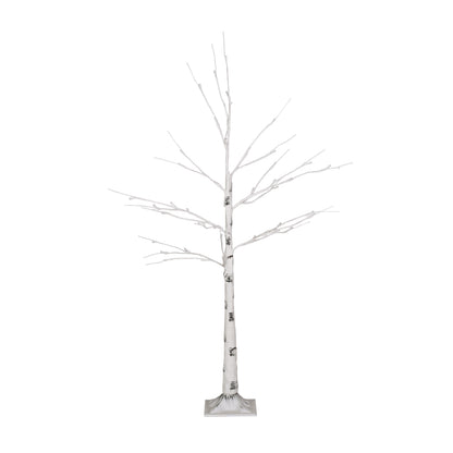 Berwick 4-Foot Pre-Lit 48 White LED Artificial Twig Birch Tree, White