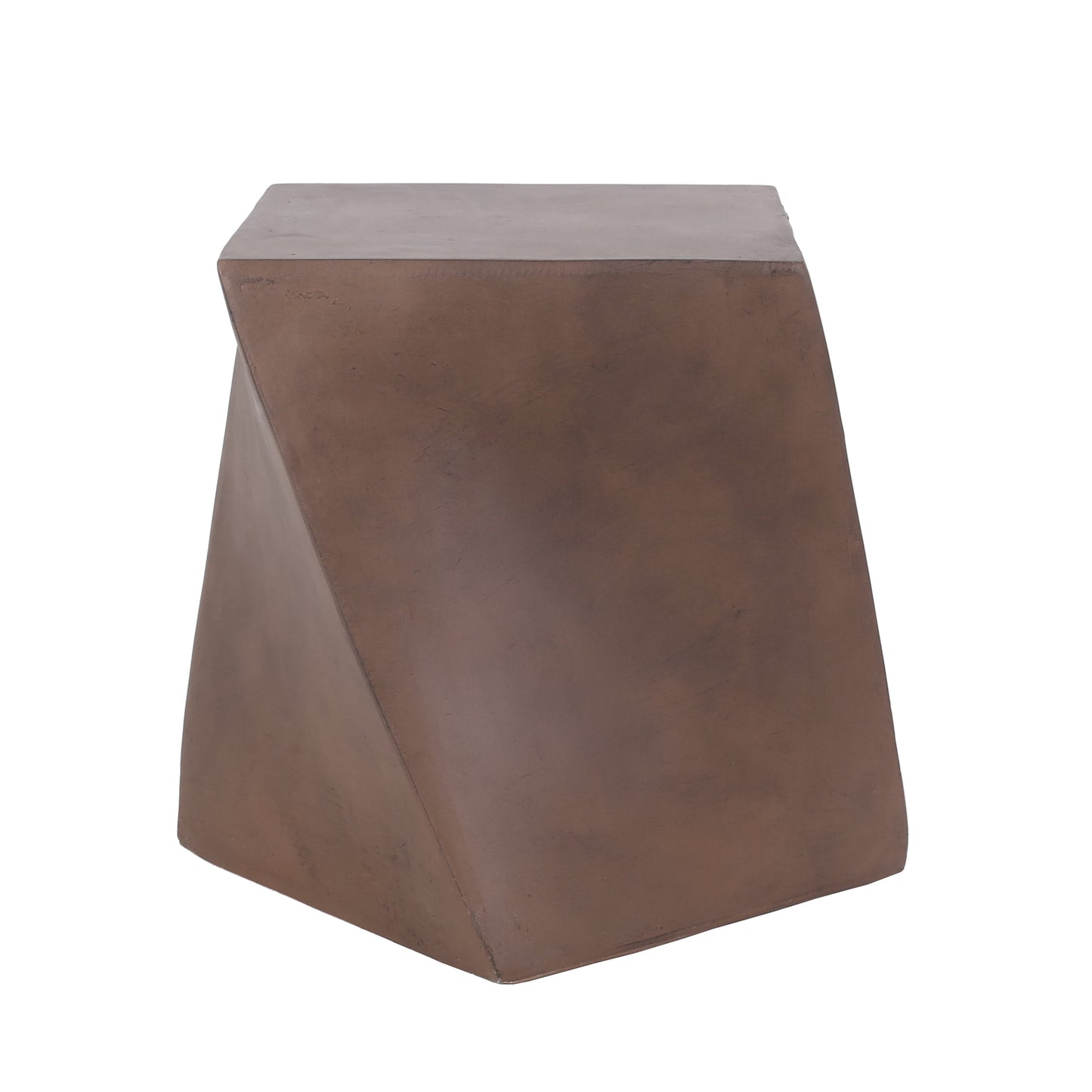 Pecor Outdoor Lightweight Concrete Side Table, Brown