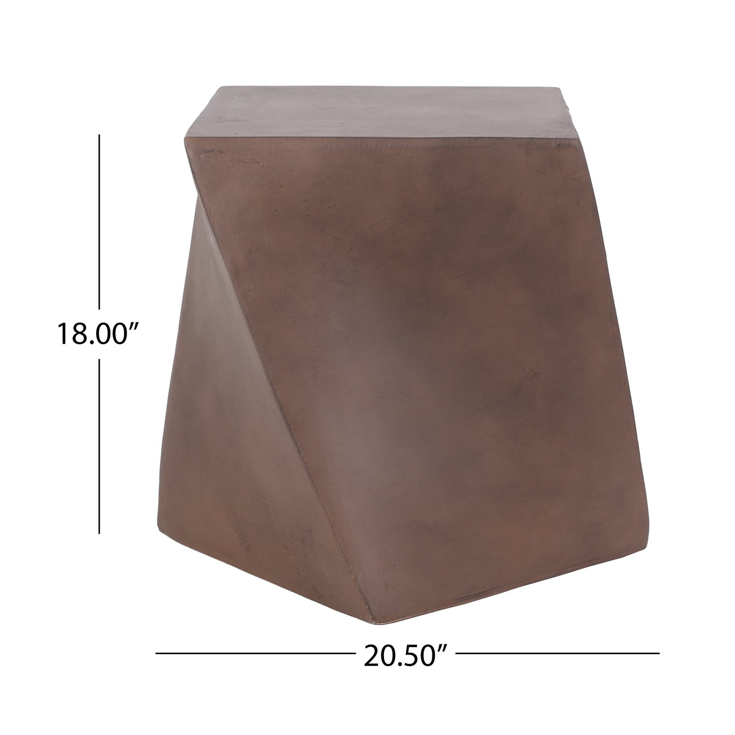 Pecor Outdoor Lightweight Concrete Side Table, Brown