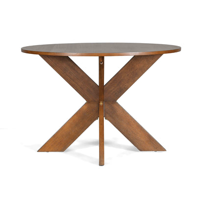 Sylquinn Round Dining Table Modern Farmhouse Kitchen Table, Cherry